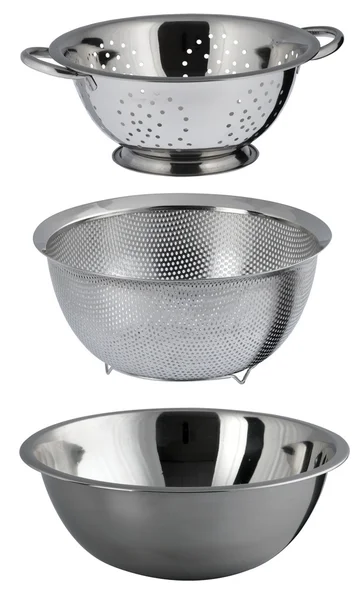 Colanders and bowl — Stock Photo, Image