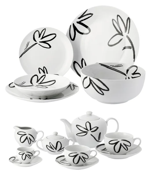 Platos y tazas de cerámica — Foto de Stock