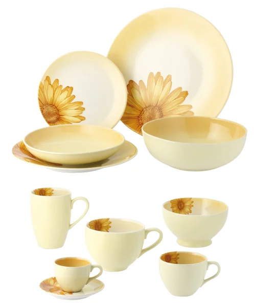 Ceramic plates and cups — Stock Photo, Image