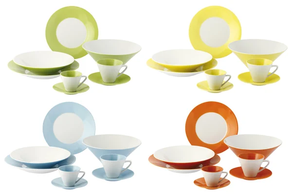 Keramické talíře a poháry — Stock fotografie