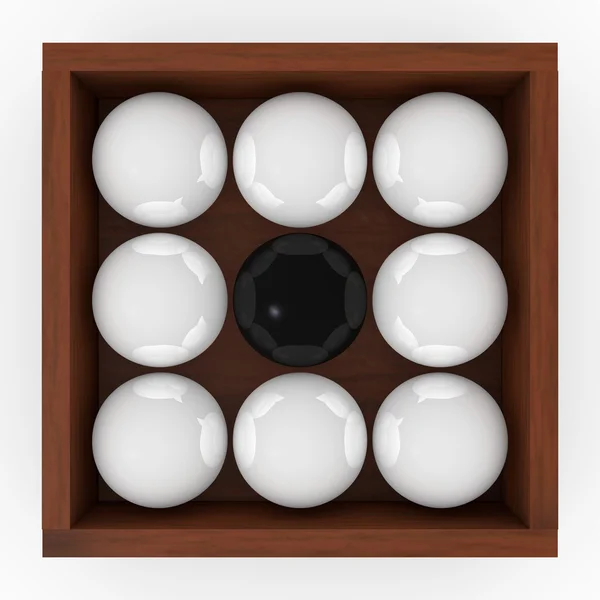Černé a bílé koule — Stock fotografie