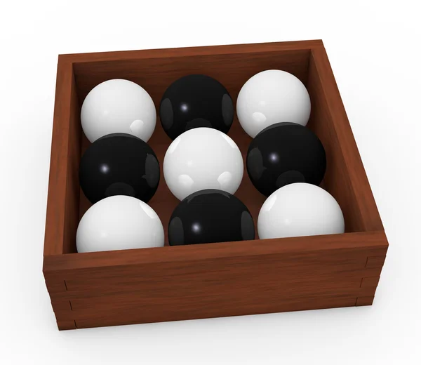 Black and white spheres — Stock Photo, Image