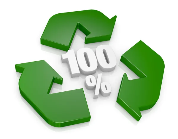 Concepto de reciclaje al 100% — Foto de Stock