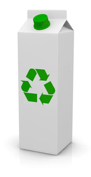 Pacote com símbolo de reciclagem — Fotografia de Stock