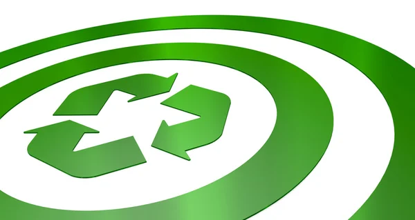Objetivo con símbolo de reciclaje — Foto de Stock