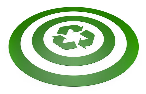 Objetivo con símbolo de reciclaje —  Fotos de Stock