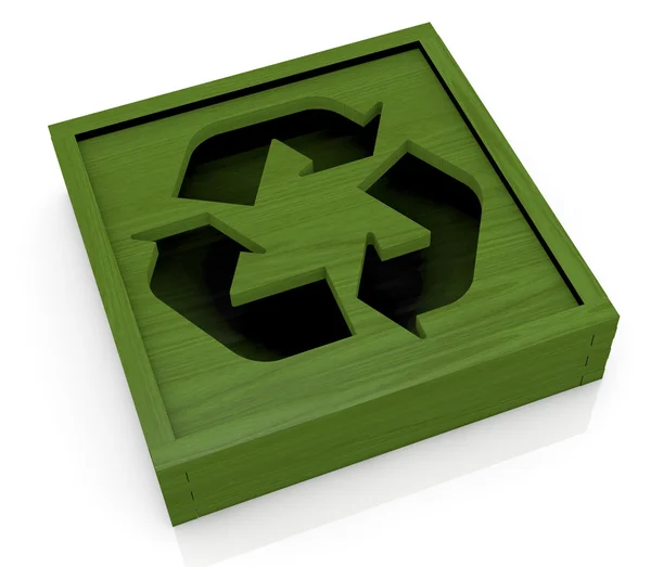 おもちゃとしてのリサイクルのシンボル — ストック写真