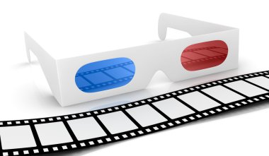 Concept of 3d movie technology clipart