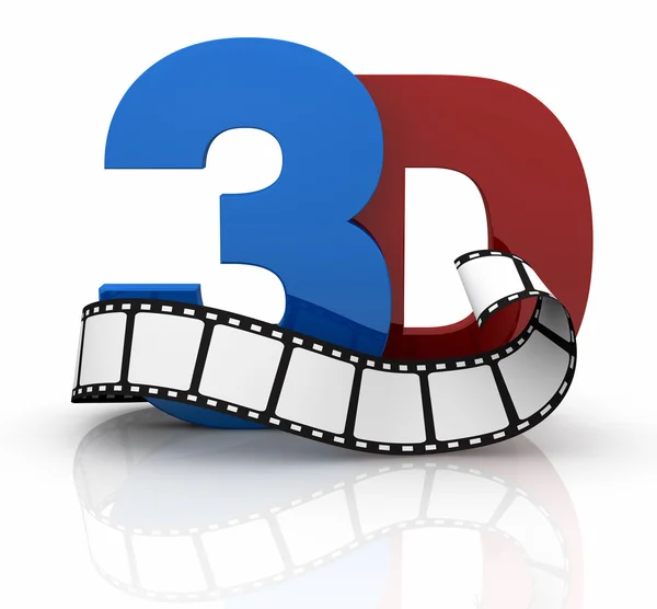Концепция 3D технологии кино — стоковое фото