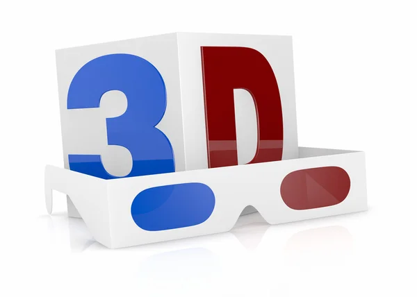 Концепция 3D технологии кино — стоковое фото
