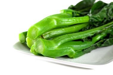 Fresh Coocked Chinese Green Vegetables, Chinese Broccoli clipart