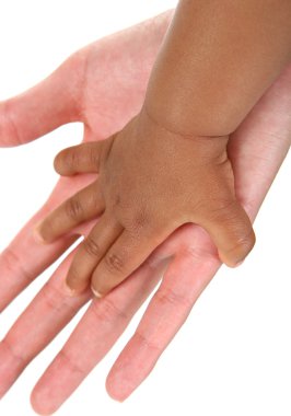 Baby and Mother Hands Together clipart