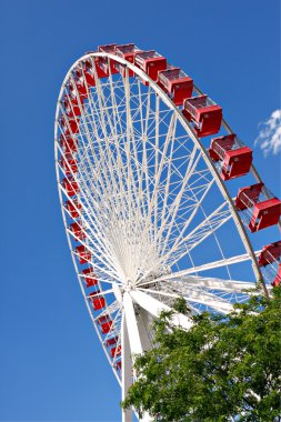 Chicago navy pier Ferris Wheel close up clipart