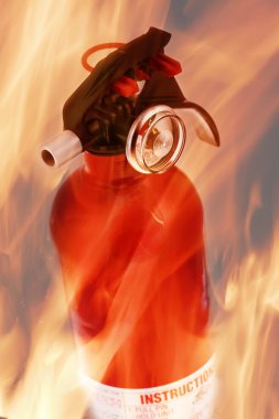 Extinguisher on fire clipart