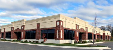 Small business building panorama view clipart