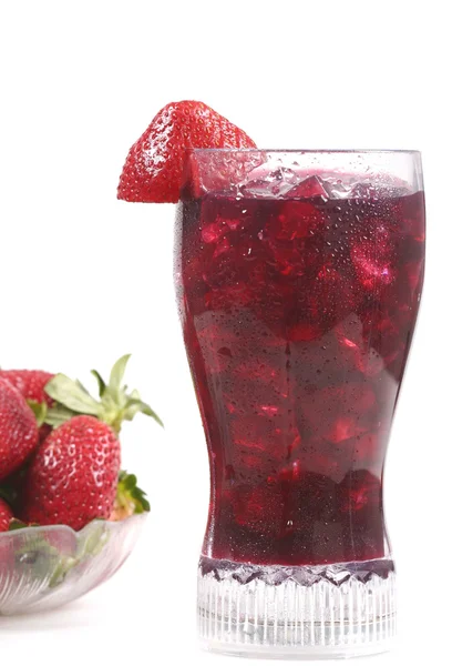 Glas Eis-Erdbeer-Drink — Stockfoto