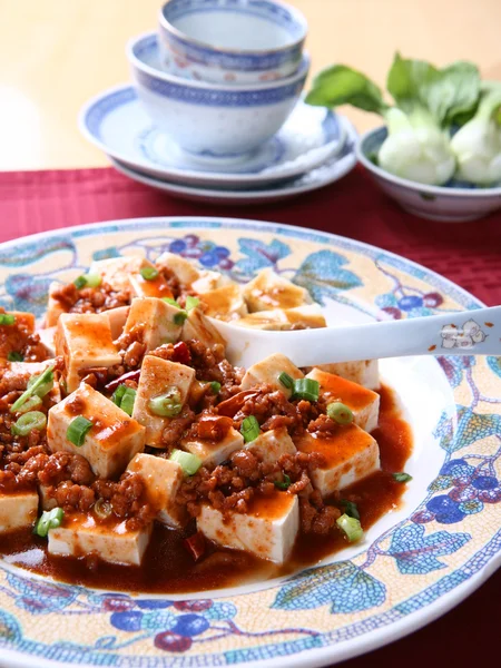 Mapo tofu - een populaire chinese pittige schotel — Stockfoto