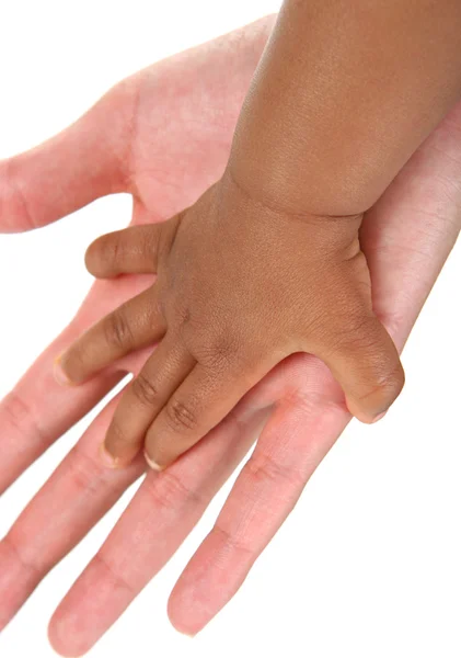 Baby and Mother Hands Together — Stock Photo, Image