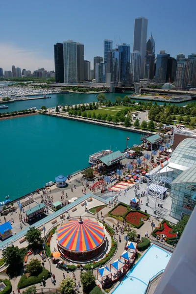stock image Corner of Chicago Navy Pier at Summer Time