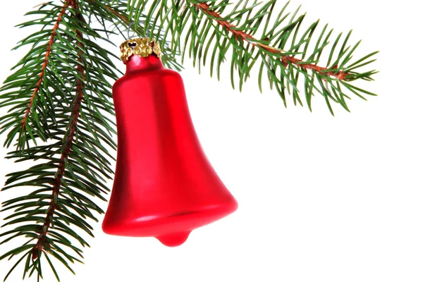 Красный рождественский колокол — стоковое фото
