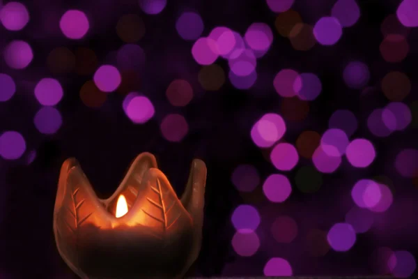 Kerze Weihnachtsbeleuchtung Bokeh Muster — Stockfoto