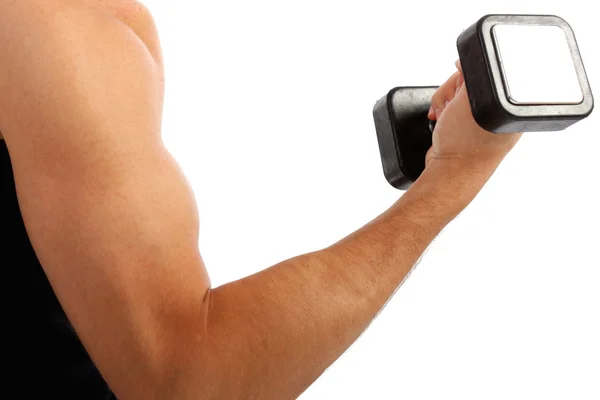 stock image Young Man Arm Holding Weight Closeup