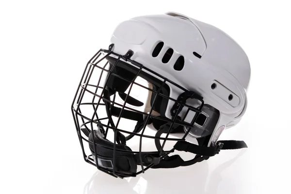 Bílé hokejové helmy — Stock fotografie