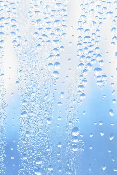 Morning dew droplets on window — Stock Photo, Image