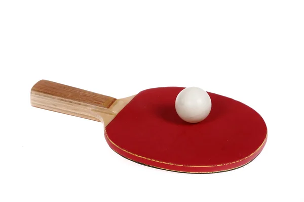 stock image Racket and white ball for playing table