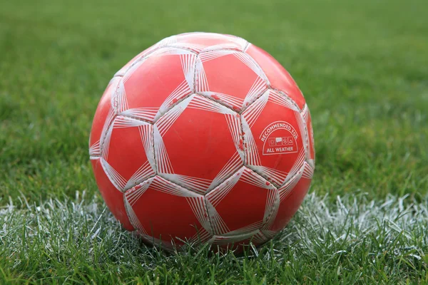 Weathered Soccer Ball on the Field — Stock Photo, Image