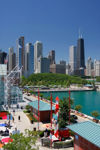 Corner of Chicago Navy Pier at Summer Time Stock Image