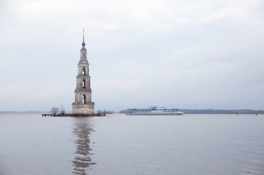 Flooded Belltower In Kalyazin clipart