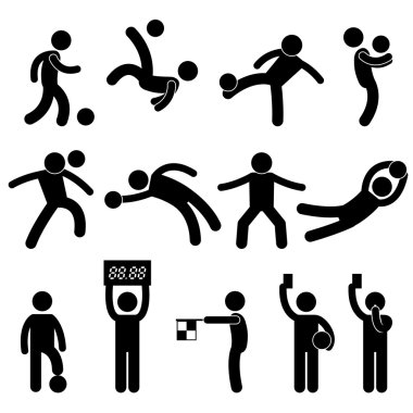 Football Soccer Goalkeeper Referee Linesman Icon Symbol Sign Pictogram clipart