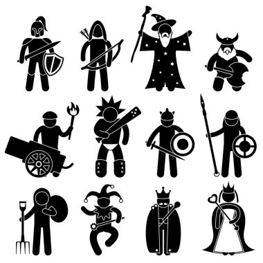 Ancient Warrior Character for Good Alliance Icon Symbol Sign Pictogram clipart