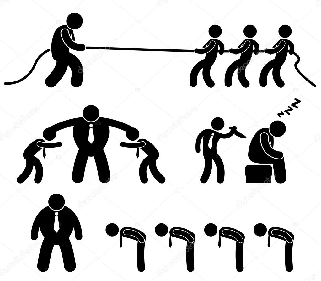 Business Employee Worker Situation in Office Workplace Icon Pictogram