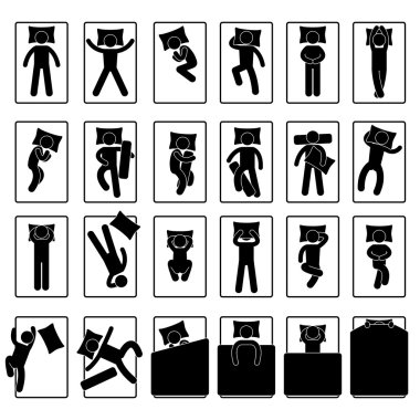 Sleep Sleeping Position Style Posture Method Bed vector