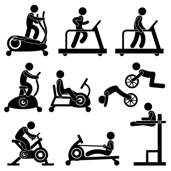 Spor spor spor salonunda fitness egzersiz eğitim egzersiz — Stok Vektör
