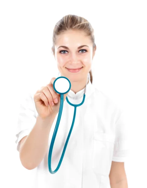 Infirmière avec stéthoscope — Photo