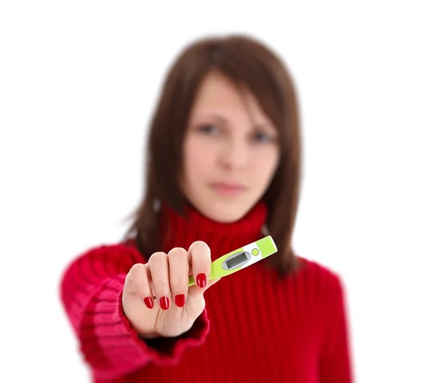 Girl with thermometer — Stock Photo, Image