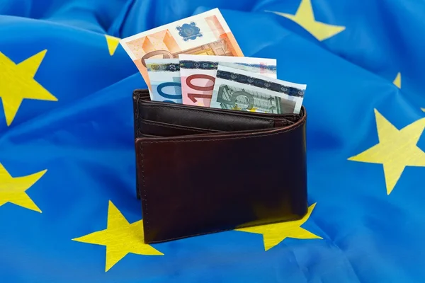 Σημαία και ευρώ — Φωτογραφία Αρχείου