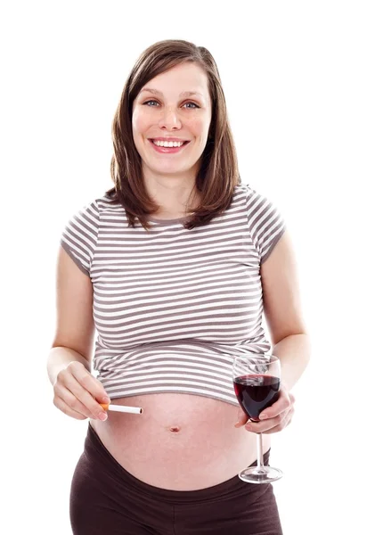 Neopatrný těhotná žena — Stock fotografie