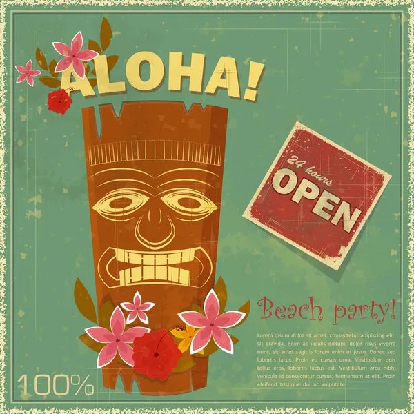 Hawaiianische Postkarte — Stockvektor