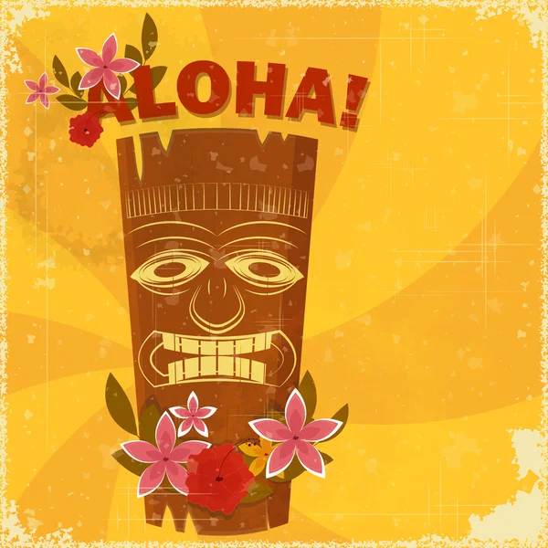 Винтажная гавайская открытка — стоковый вектор