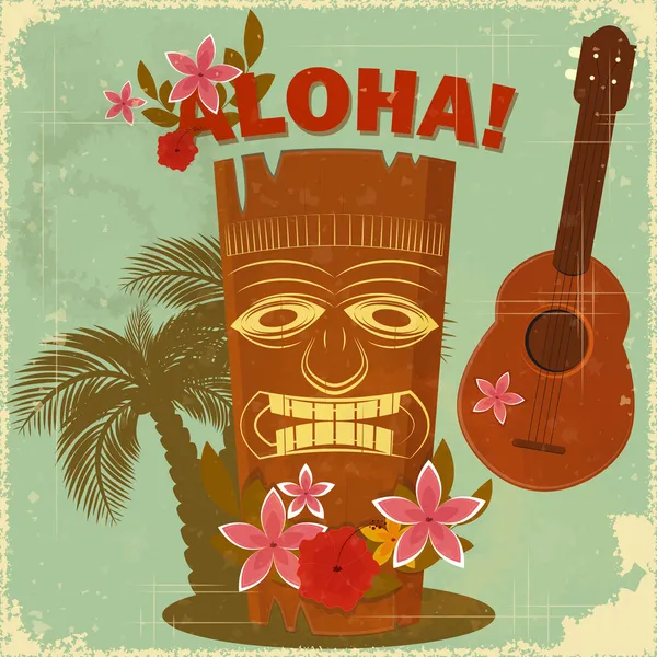 Vintage Hawaiian postcard — Stockvector