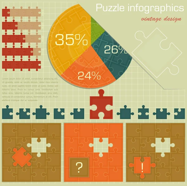Puzzle infografici set — Vettoriale Stock