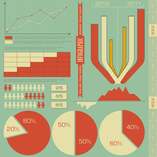 Retro elementy Infografika — Wektor stockowy
