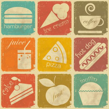 Set of vintage food labels clipart