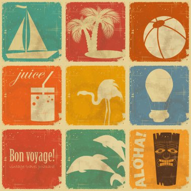 Set of vintage travel labels clipart