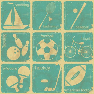 Set of vintage sport labels clipart