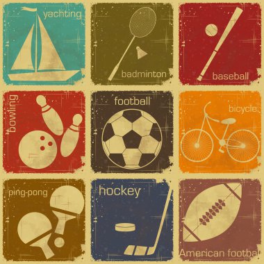 Retro sport labels clipart